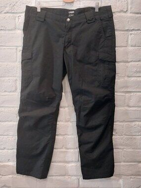 CQR Utility Cargo Pants Women 16 Black Tactical Ripstop Outdoor Pockets Workwear